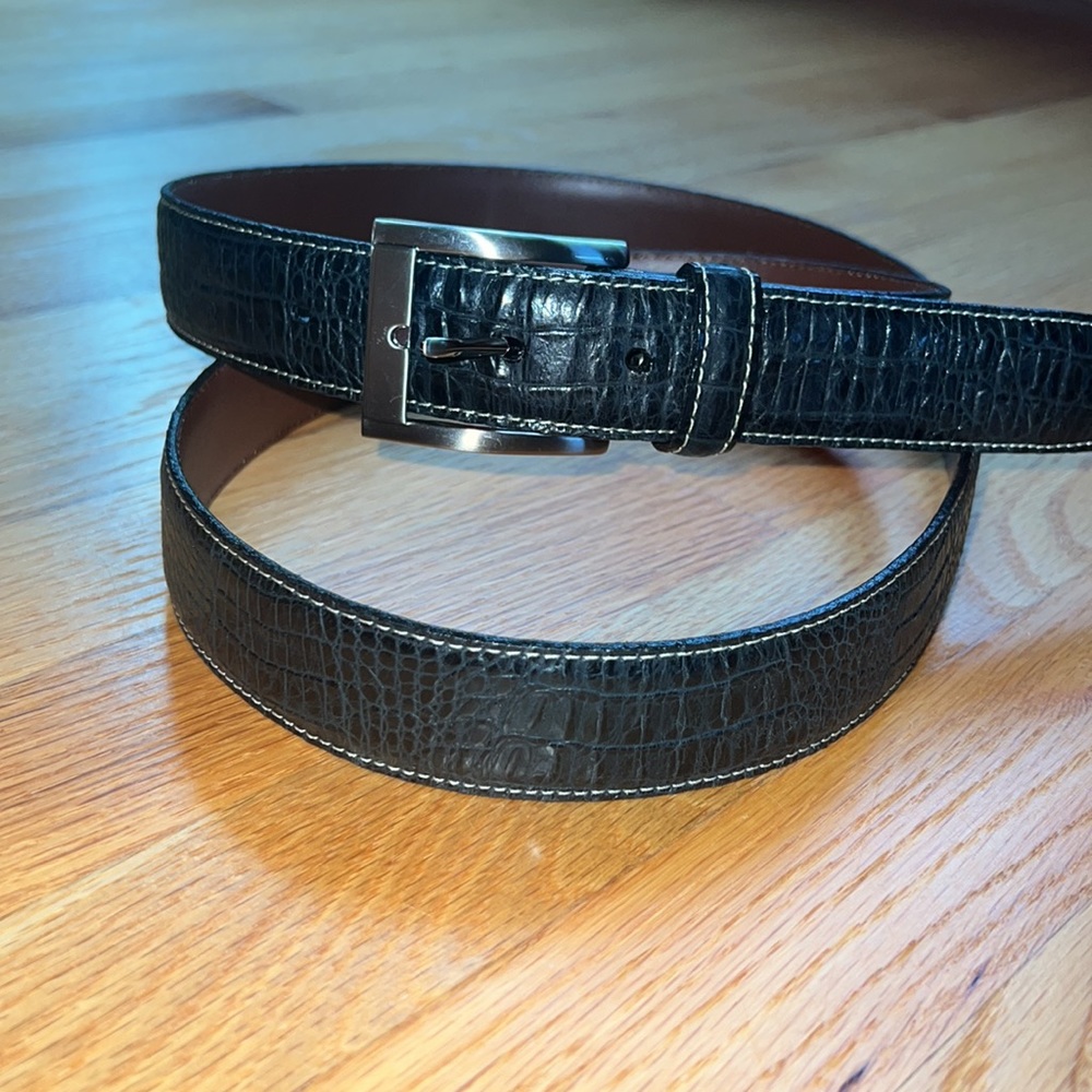 TORINO BELT BLACK LEATHER SIZE 52